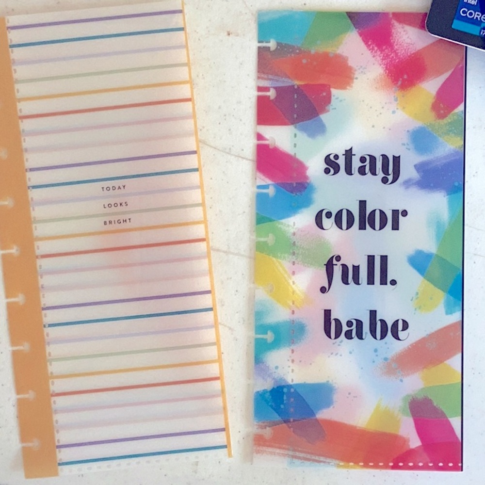 The Happy Planner,  colorful plastic envelopes